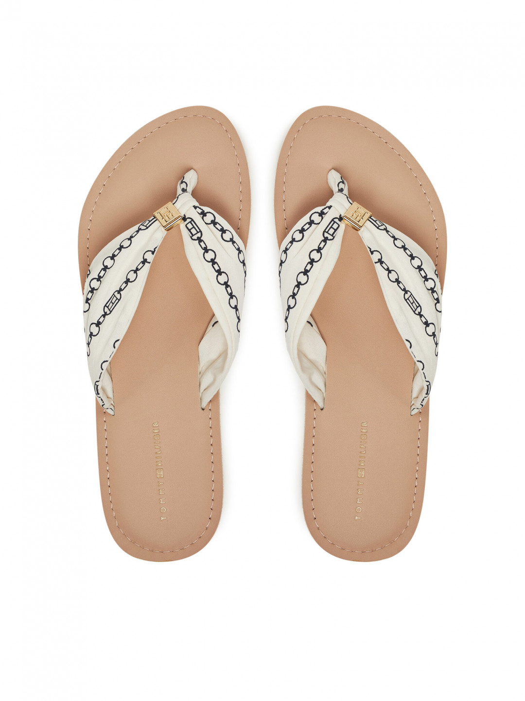 Tommy Hilfiger Žabky Th Chain Print Elevated Sandal FW0FW08519 Bílá